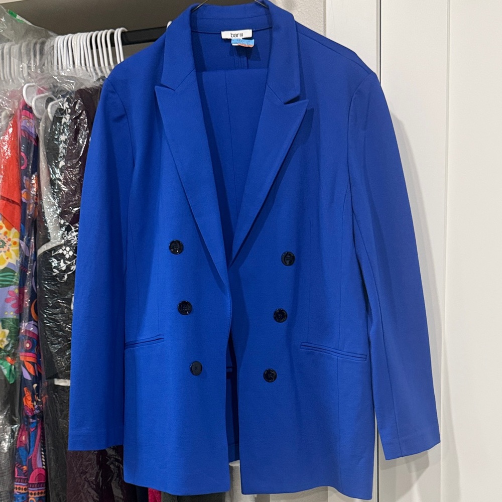 Bar 111 Royal Blue Double-Breasted Blazer & Pants Suit XL 10